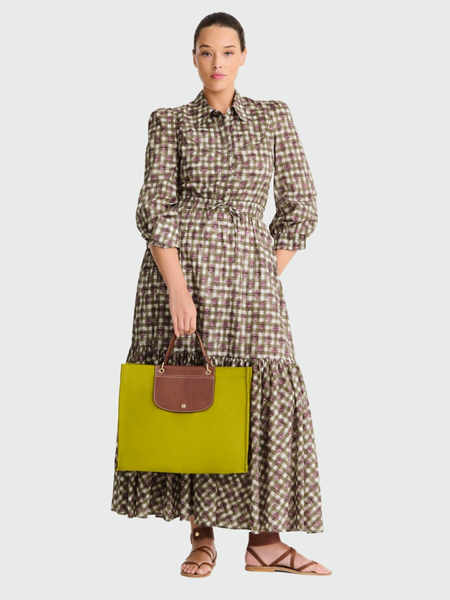 Longchamp - Bolso tote con solapa y botón a presión, Cabas - Pistacho 