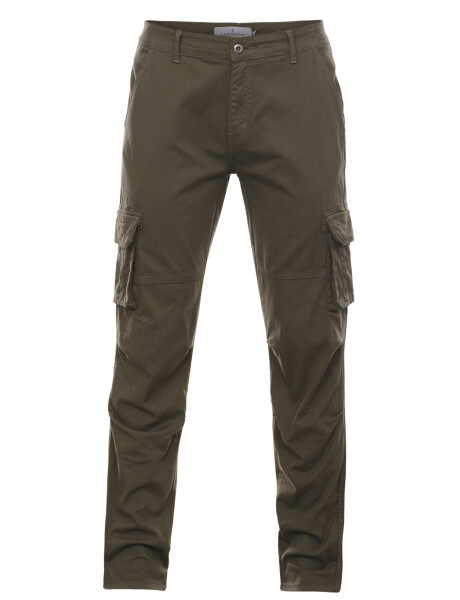 Pantalon cargo slim verde