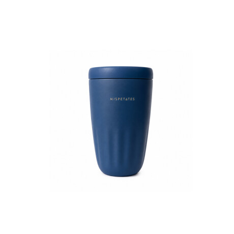 Vaso térmico acanalado con tapa 450ml Azul