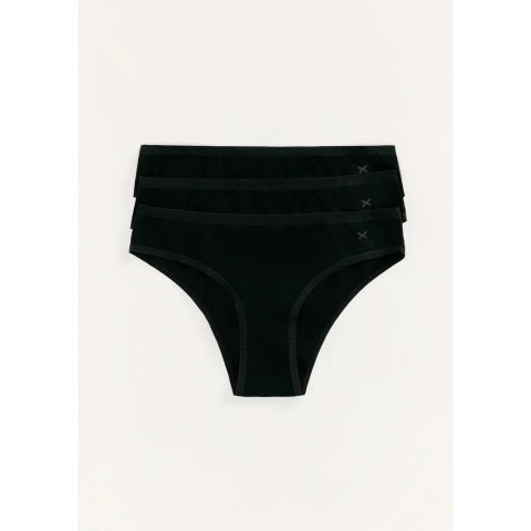 KIT COM 3 CALCINHAS FEM PRETO