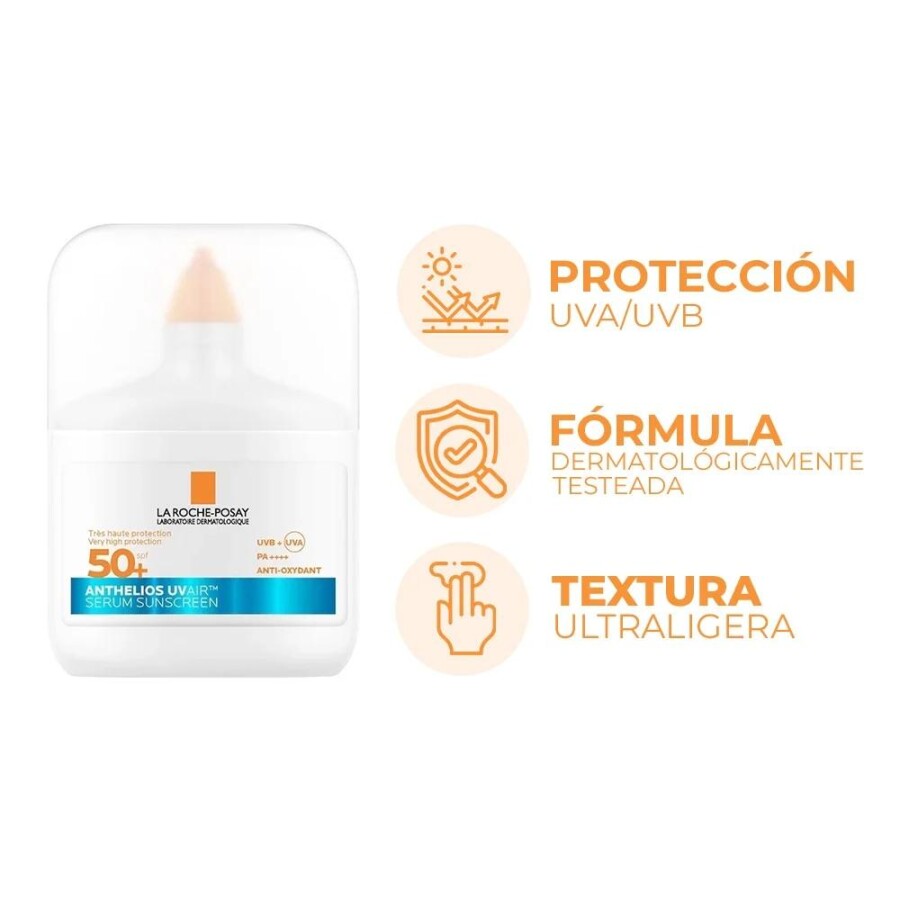 Protector Solar Facial Anthelios UVAir Sérum FPS 50+ 50 ml - La Roche-Posay Protector Solar Facial Anthelios UVAir Sérum FPS 50+ 50 ml - La Roche-Posay