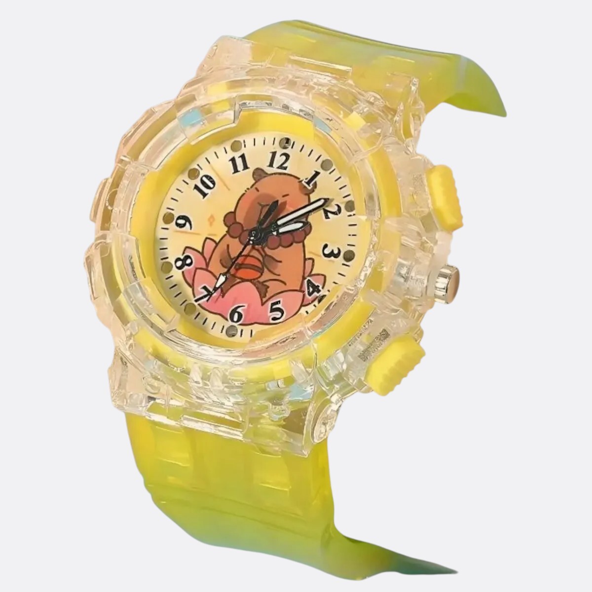 Reloj De Pulsera Infantil Capibara Colores - Amarillo 
