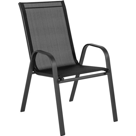 Silla Jardín Metálica Butaca Exterior C/Apoyabrazos Negro