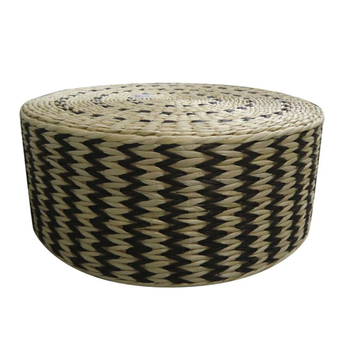 Puff de Mimbre a Rayas - 45 x 45 x 20 cm 