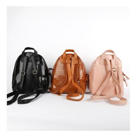Mochila croco en cuerina Canva Marrón