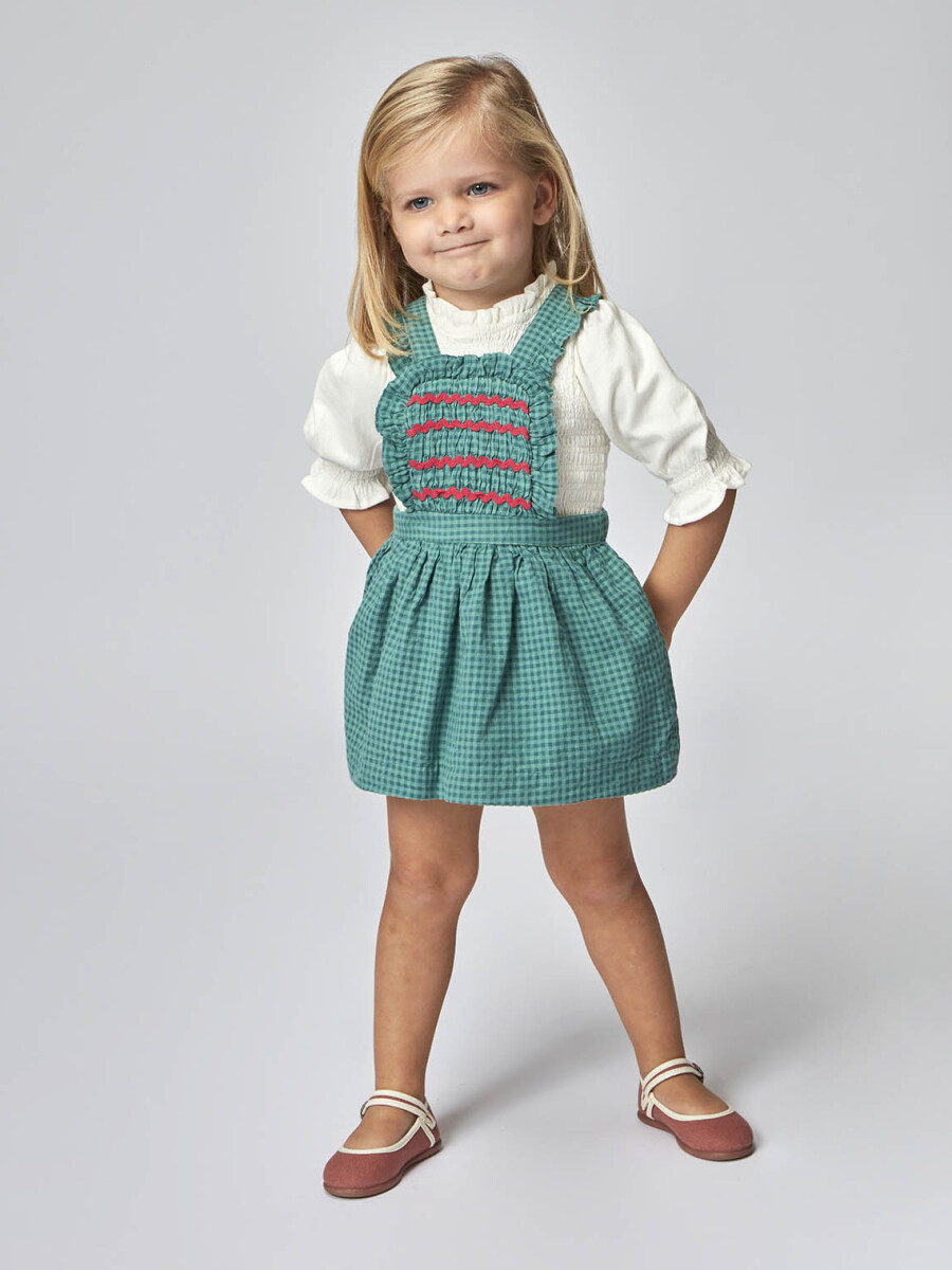 Pichi Cuadro Vichy Con Smock Verde