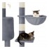 Rascador Torre 5 Niveles En Felpa Y Sisal Para Gato Juego Variante Color Gris Claro