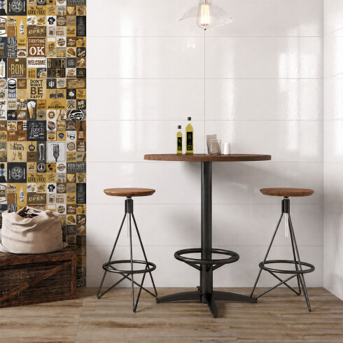Cerámica Blanco Brillo Rectificado 30X90Cm 9Mm Pared GAMAS DE BLANCO