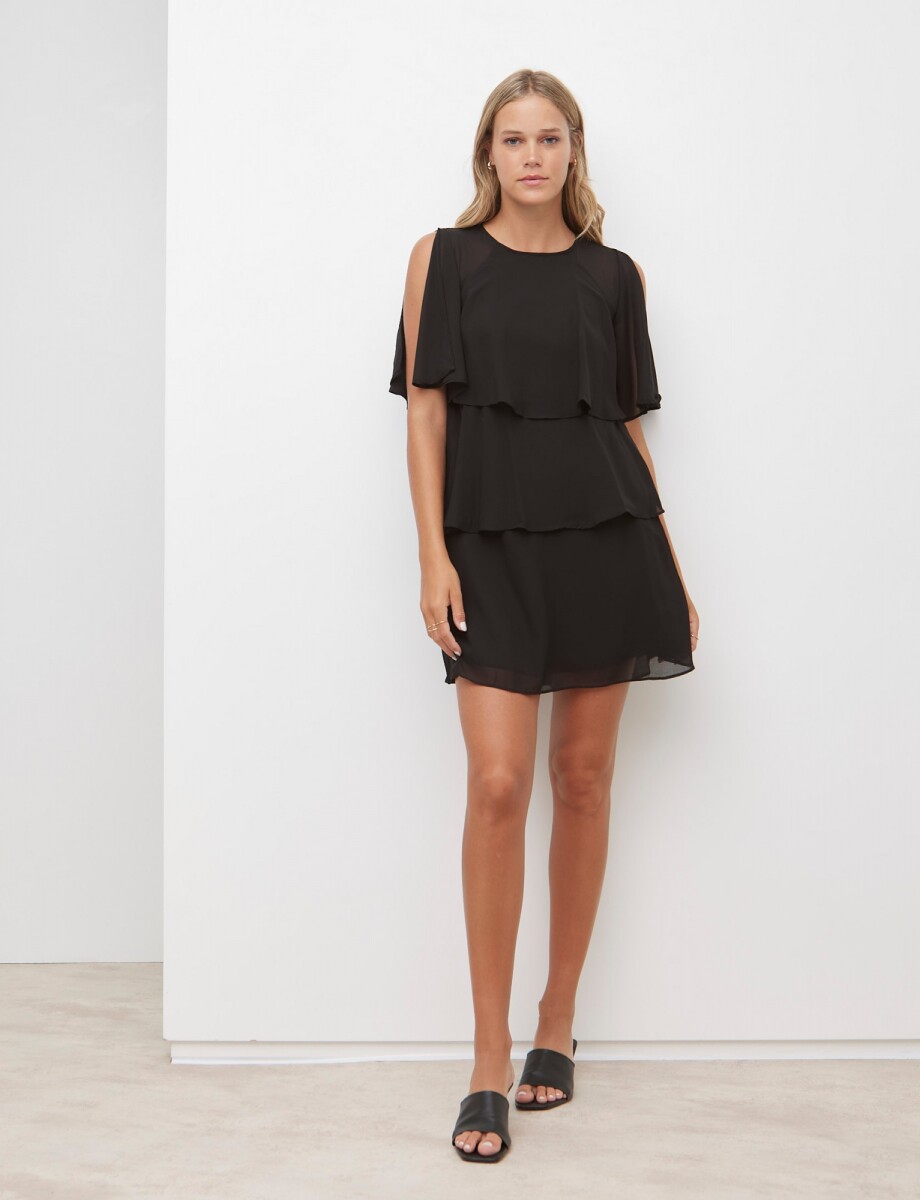 Vestido Volados - Negro 