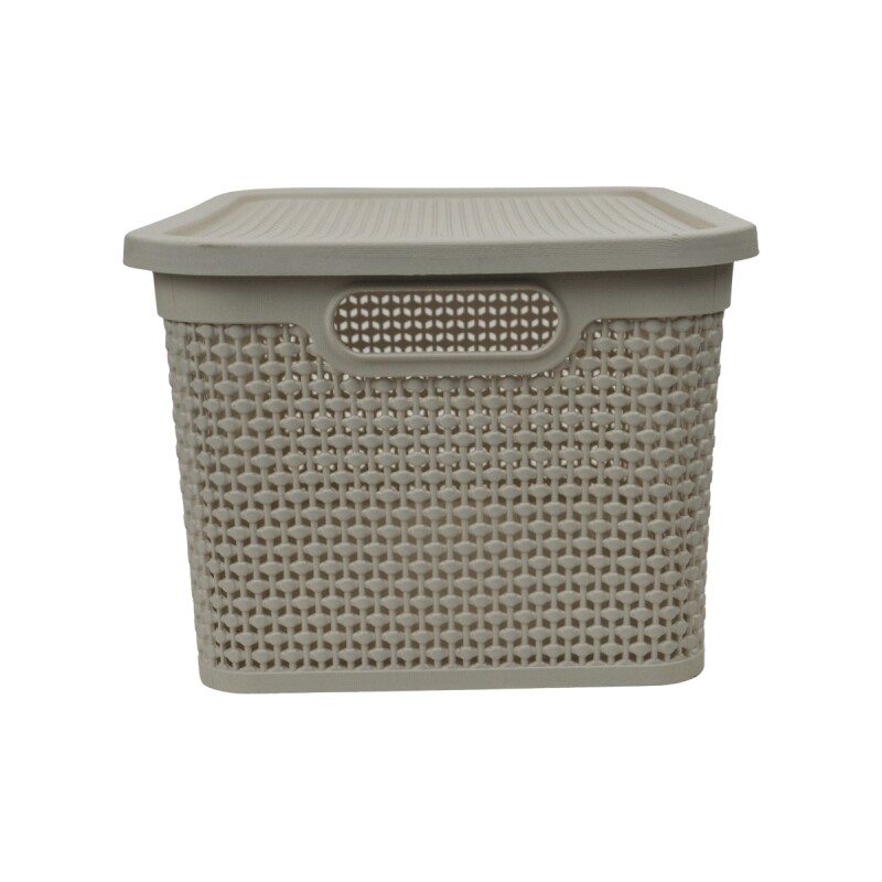 Caja simil ratán 15 lts CAPPUCCINO