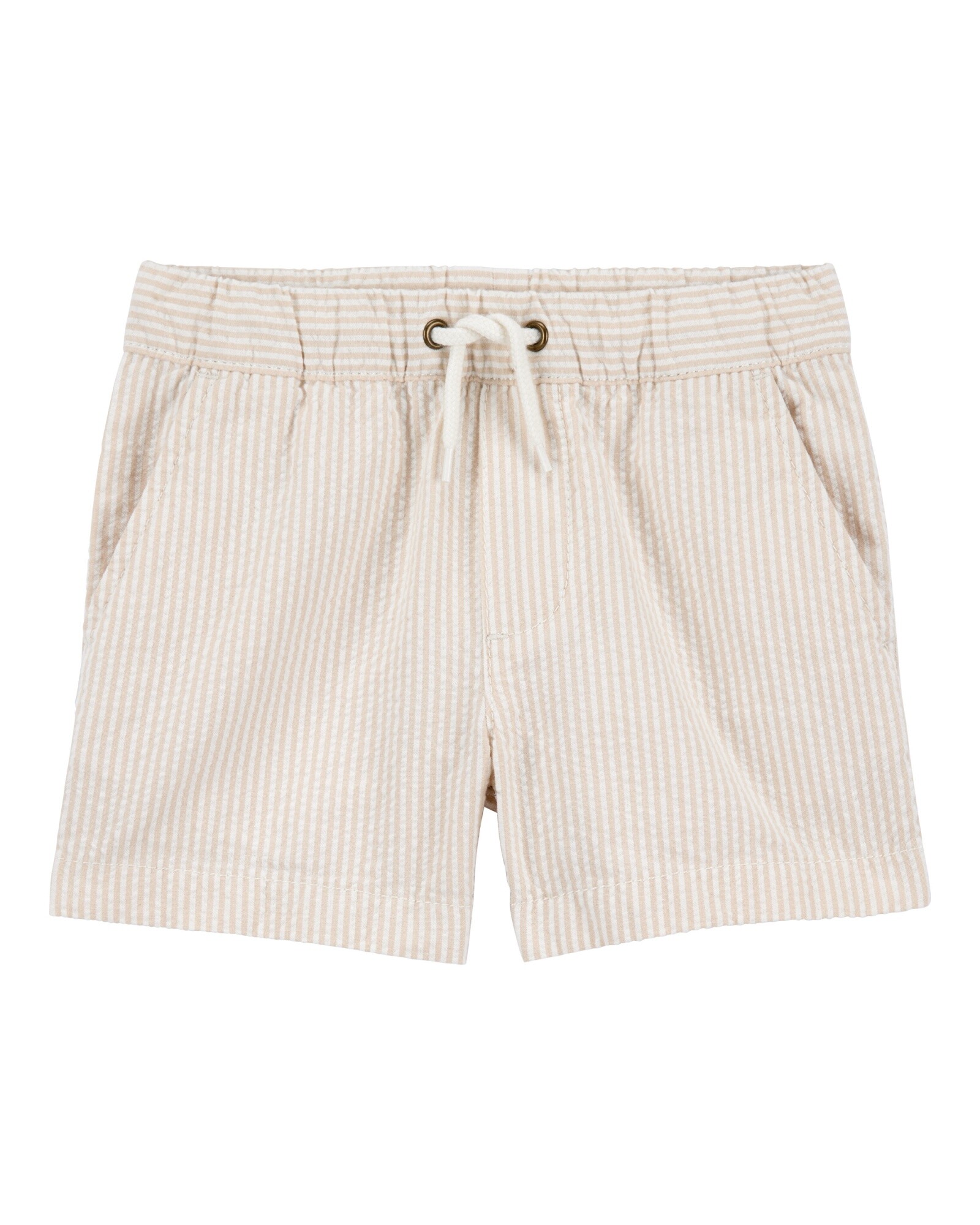 Short deportivo de algodón, diseño a rayas Sin color