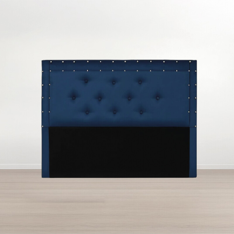 JUEGO DE DORMITORIO SOMMIER MESA DE LUZ RESPALDO ALMOHADA AZUL Juego De Dormitorio Sommier Mesa De Luz Respaldo Almohada Azul