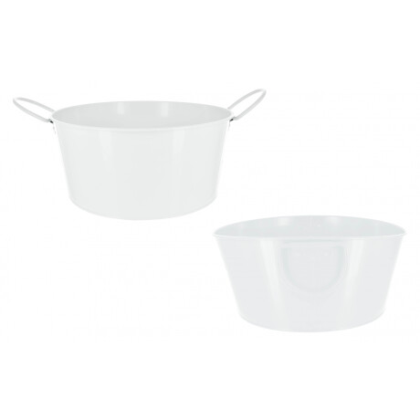 Balde / Hielera De Metal Para Botellas Con Asas Blanco 30x14cm Balde / Hielera De Metal Para Botellas Con Asas Blanco 30x14cm