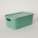 CAJA ORGANIZADORA SIMIL RATTAN 7LTS VERDE Verde