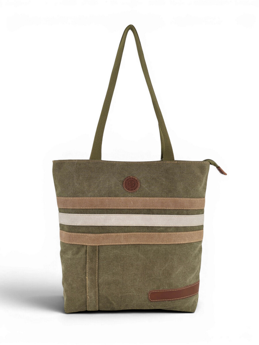 Bolso Tote de Lona Casual - Verde 
