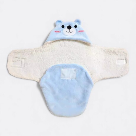 Manta Envolvente Bebé Oso Azul