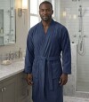 Bata Baño Dohler Velour 100% Algodón Talle P al XXG Azul Oscuro