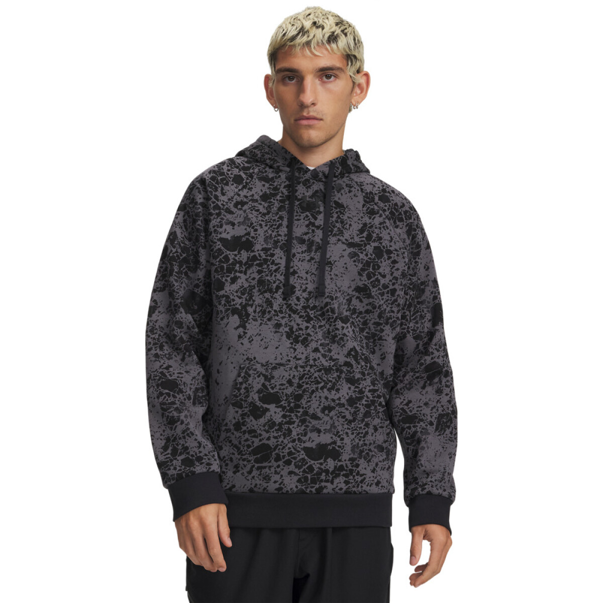 UA Rival Fleece Prtd Hoodie-GRN - BLK-001 