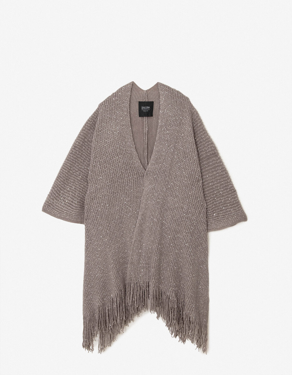 Poncho Tejido Con Lentejuelas 