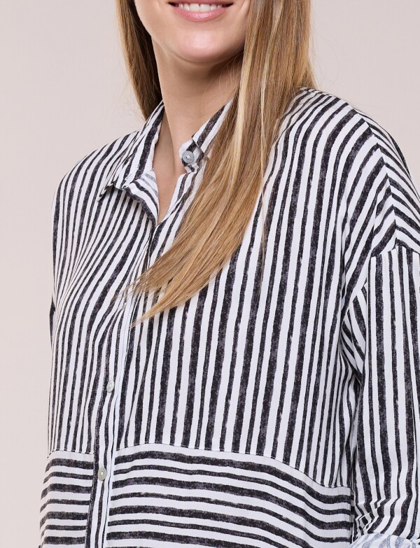 Camisa Lineas BLANCO/NEGRO
