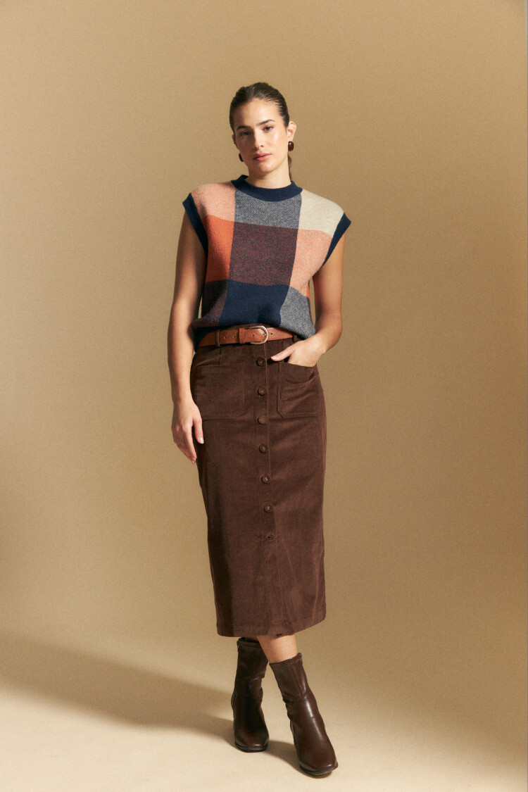 FALDA ALIX Marrón Corteza