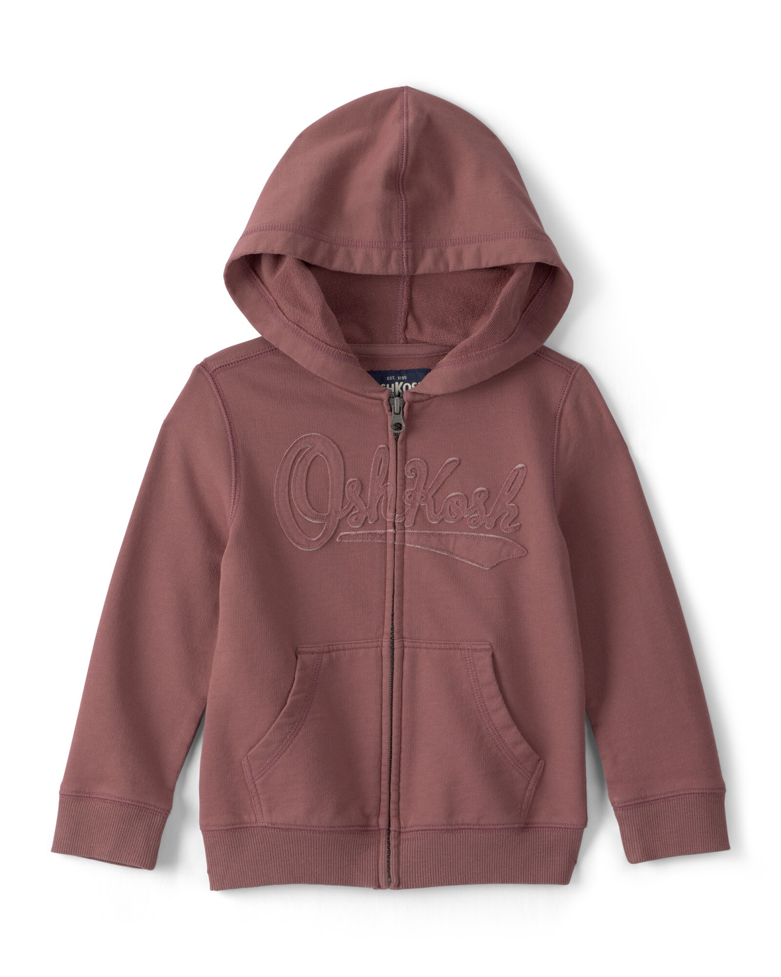 Campera de algodón, marrón, con capucha y logo Sin color
