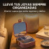Mini Joyero Organizador Alhajero 9 X 9cm C/ Espejo Asa Rosa