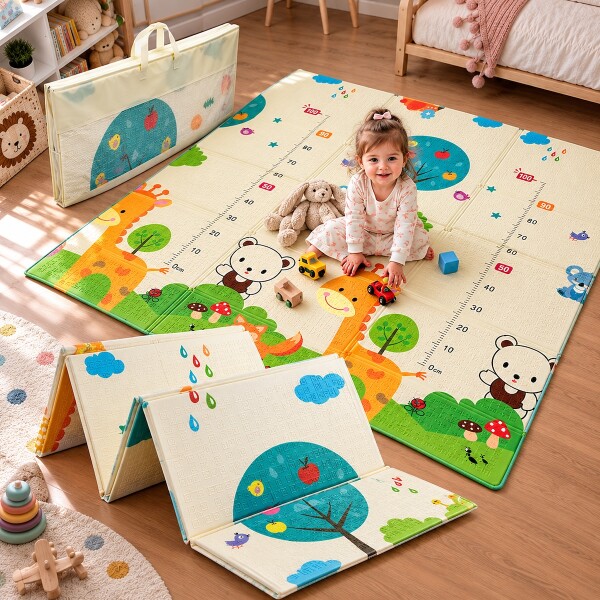 Alfombra Plegable Para Bebes Niños Reversible Antigolpes IMBACK Color Beige Alfombra Plegable Para Bebes Niños Reversible Antigolpes IMBACK Color Beige