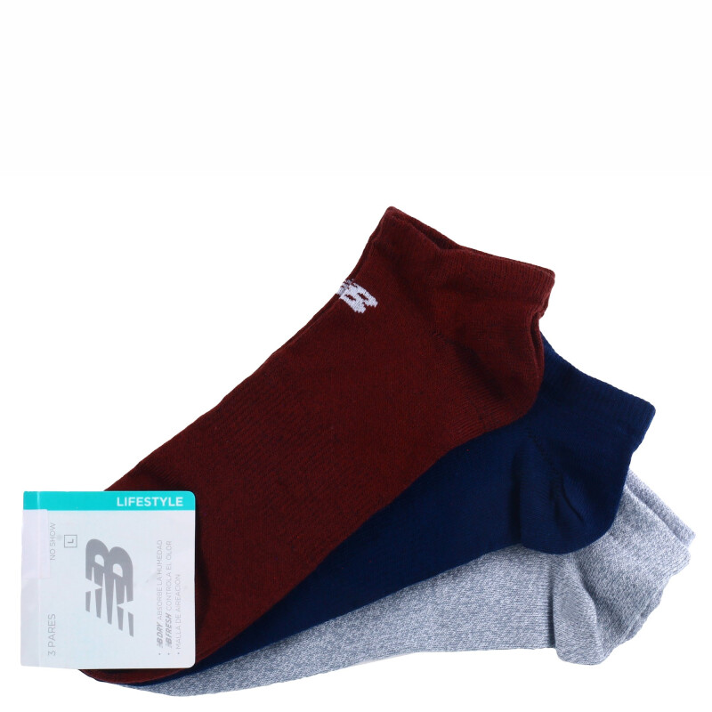 Medias Unisex New Balance X3 Show Unisex Bordó - Azul Marino - Gris