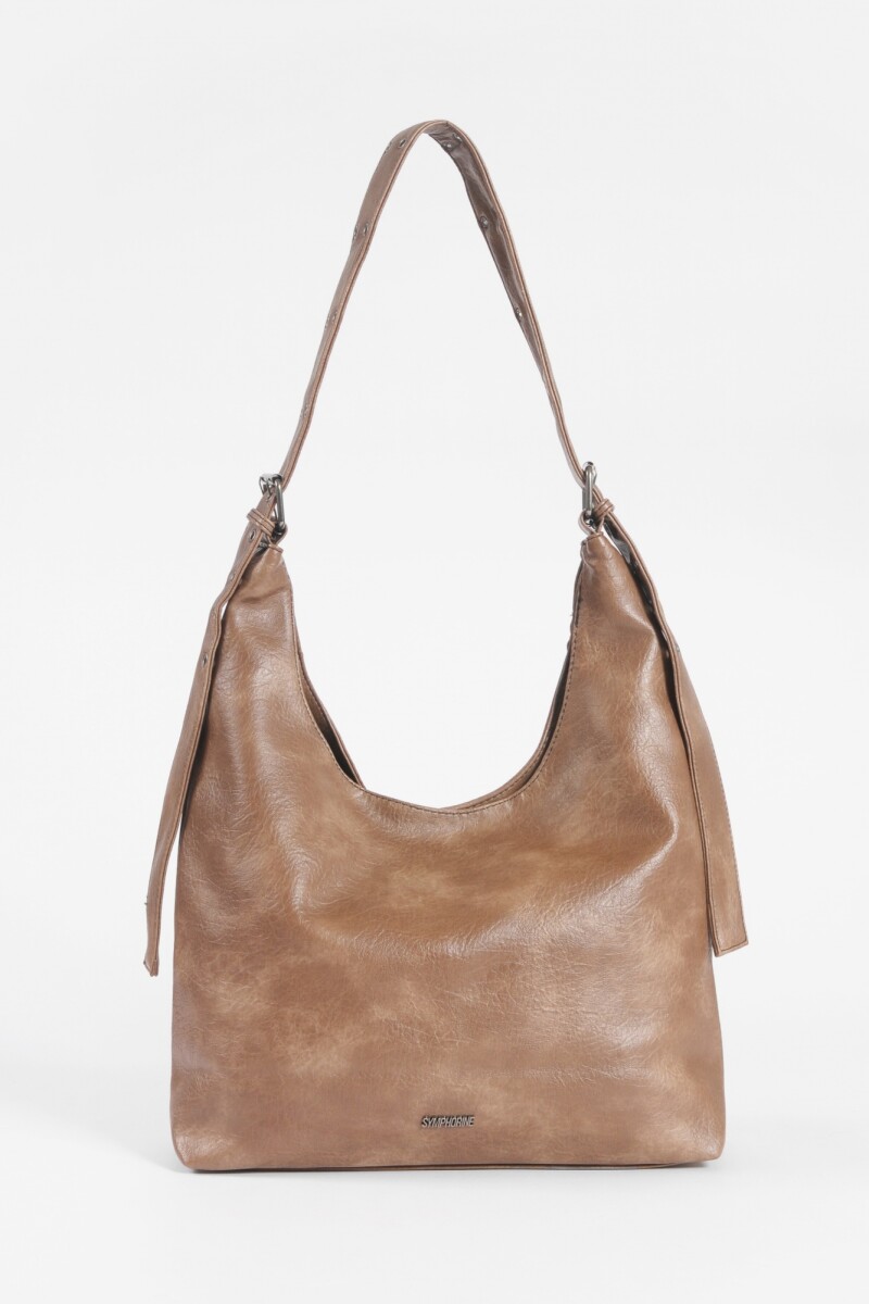 Cartera soft ojalillos marrón