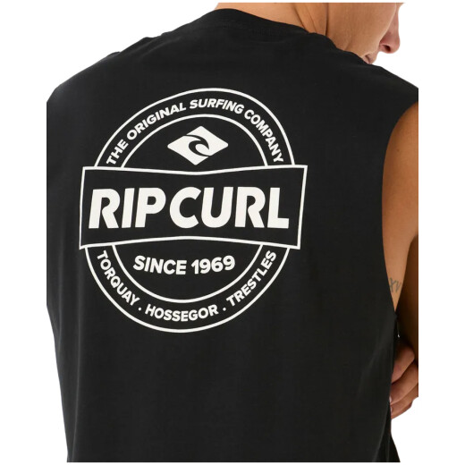 Remera Rip Curl Stapler Muscle - Negro Remera Rip Curl Stapler Muscle - Negro