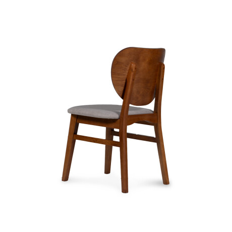 Silla Cleo - Nogal - Respaldo laminado - Tela Rústica Tostado (CH)