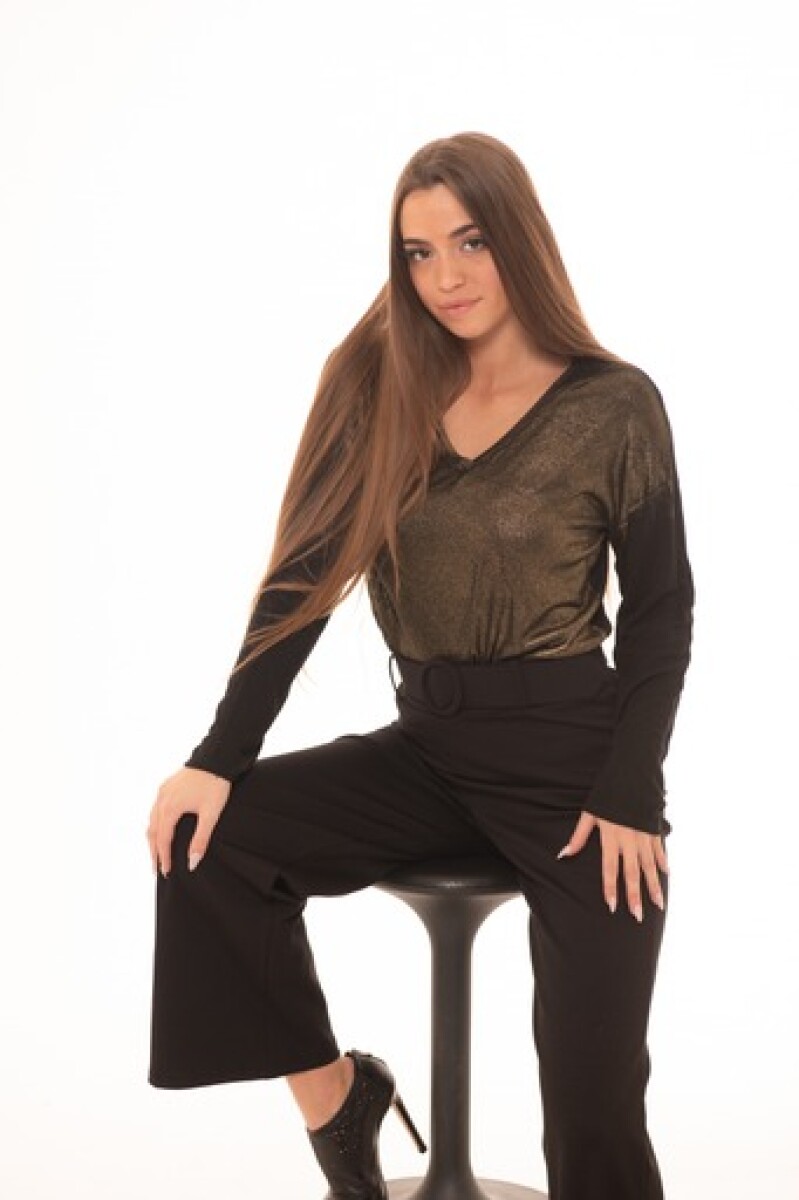 BLUSA LAME ORO - NEGRO 