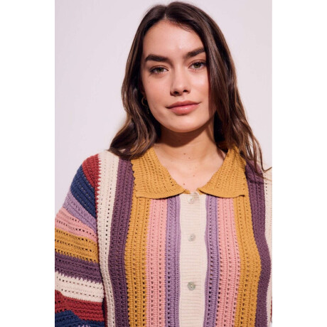 Camisa Crochet Rayada Multi