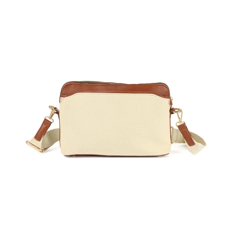 Bandolera Canva Hollow combinada Crudo