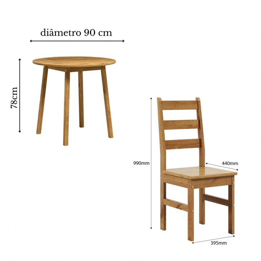 Conjunto de Comedor 4 sillas - Irlanda Natural