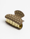 Broche Acrilico Broche De Acrilico Con Apliques Metalicos. - Marron Chocolate