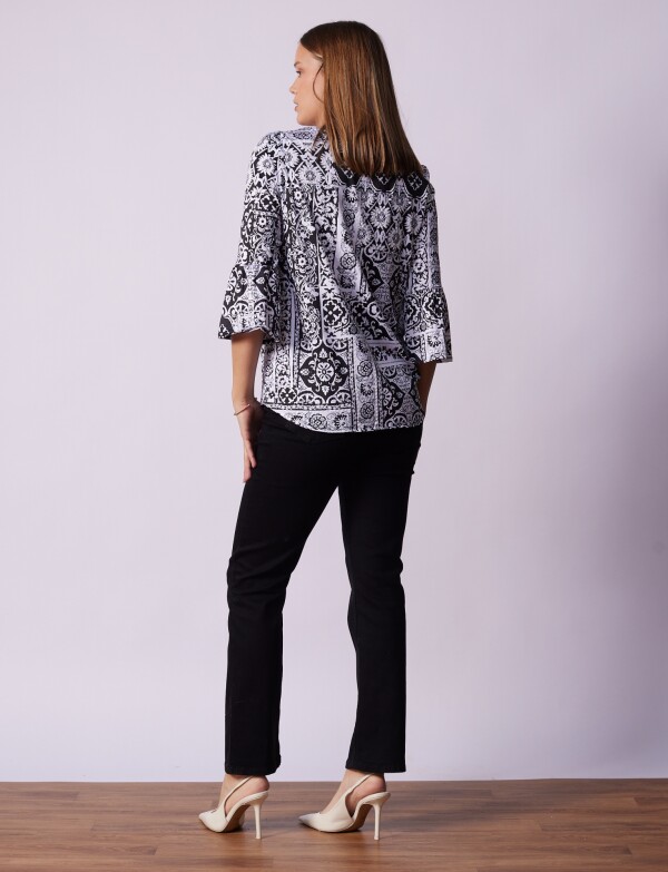 Blusa Relieve BLANCO/NEGRO
