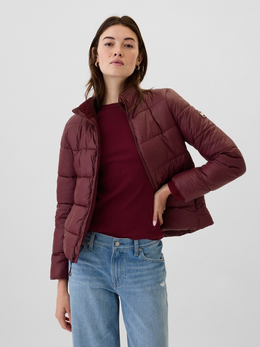 Campera Puffer Logo Gap Mujer - Pinot Noir 796 