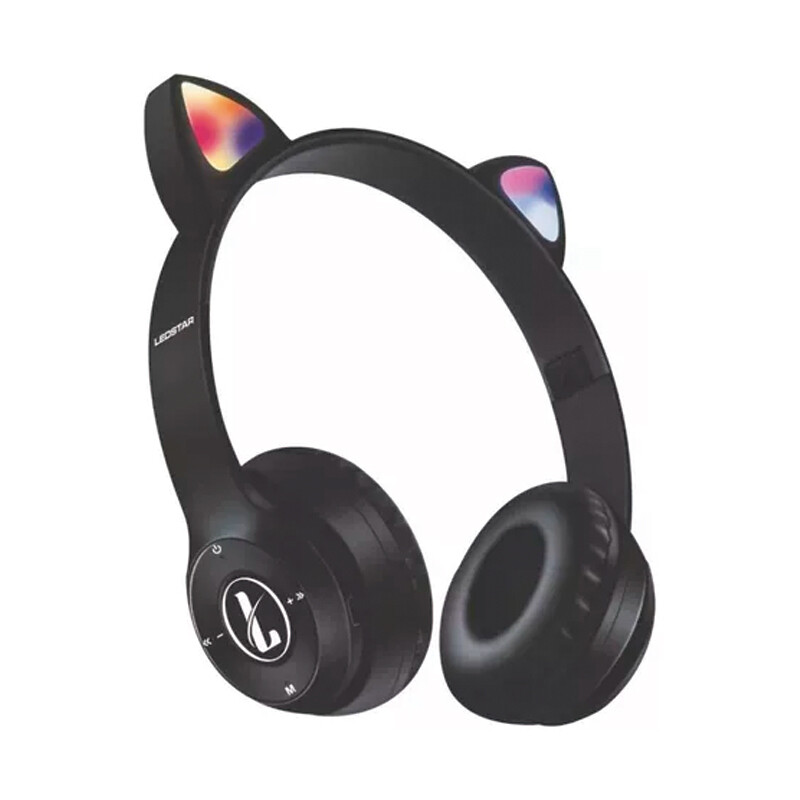 Auriculares Inalambricos De Niño Ledstar Cat Negro Auriculares Inalambricos De Niño Ledstar Cat Negro
