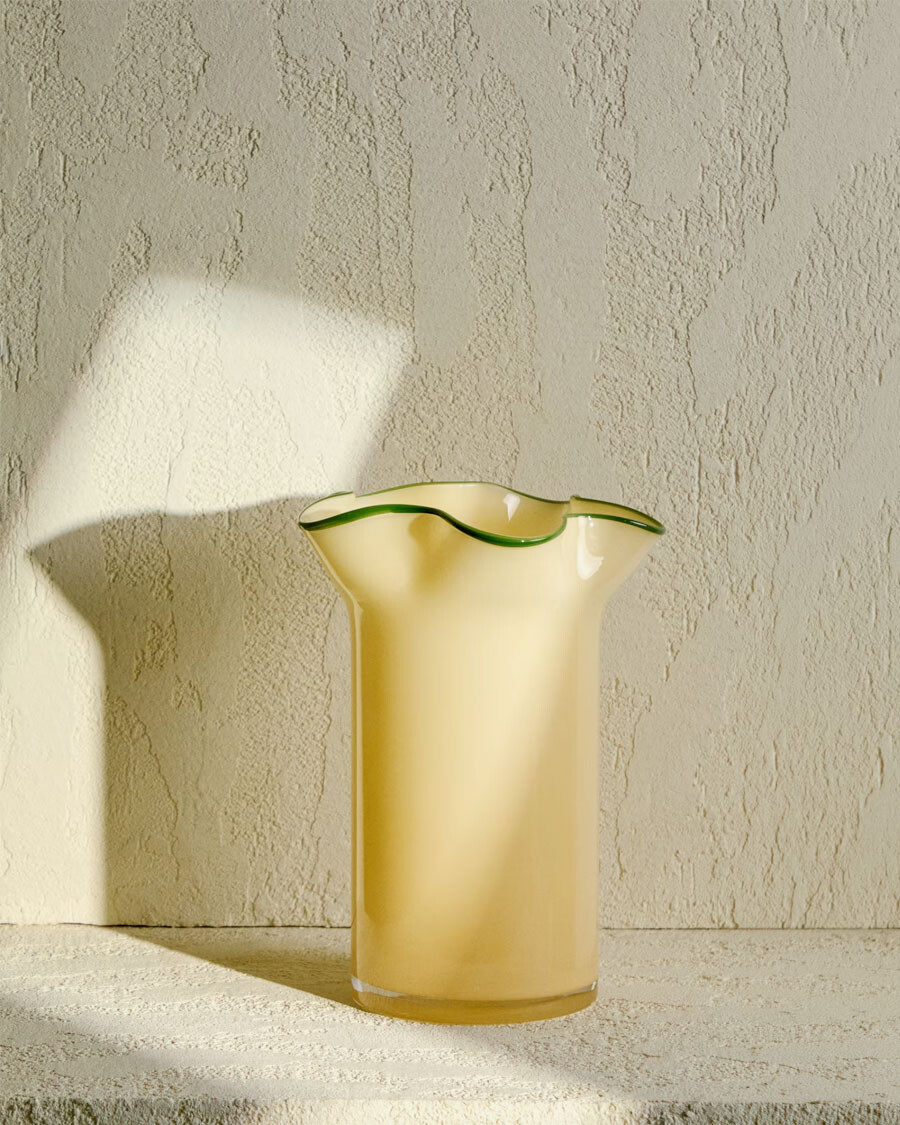 Jarrón Endasi de vidrio amarillo 31 cm