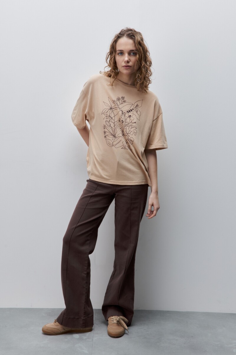 REMERA MECA Beige