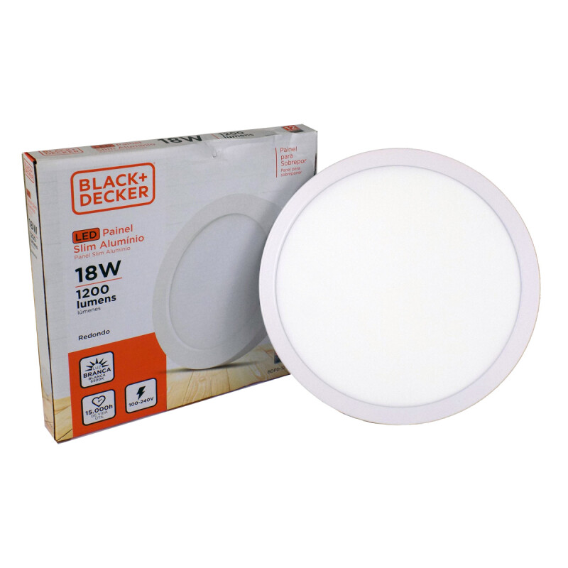 Plafon Panel Slim Aluminio Balck&Decker Blanco 18W Plafon Panel Slim Aluminio Balck&Decker Blanco 18W