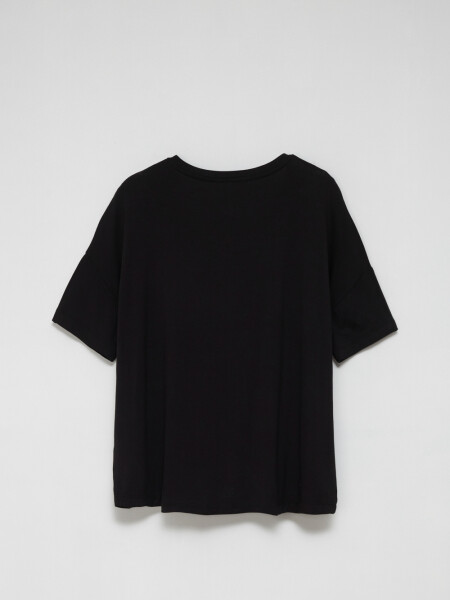 Camiseta manga corta de viscosa Negro