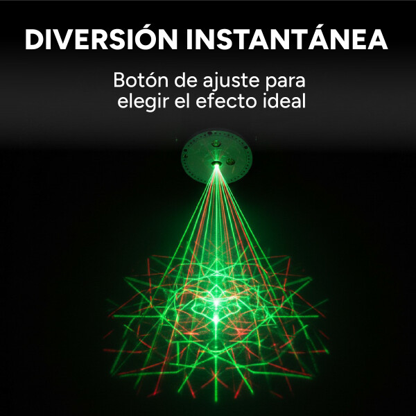 Proyector Luces Laser 8 En 1 Iluminación Fiestas Discoteca Color Negro