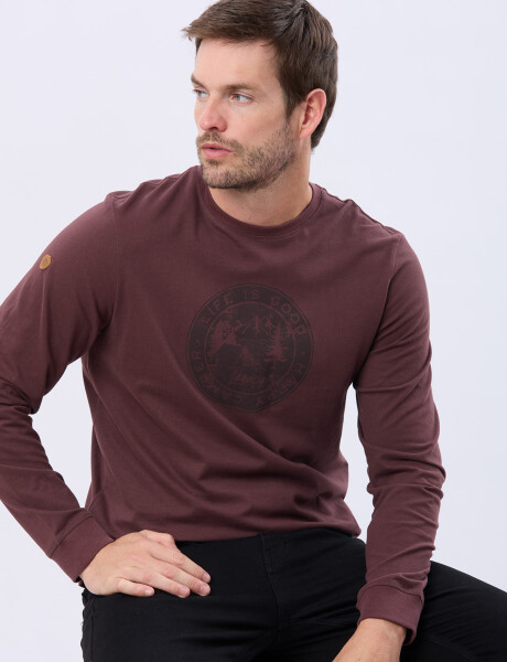REMERA ESTAMPADA DE ALGODÓN BORDO
