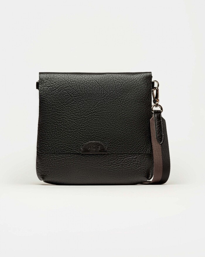 Bandolera Olivia en cuero graneado Negro