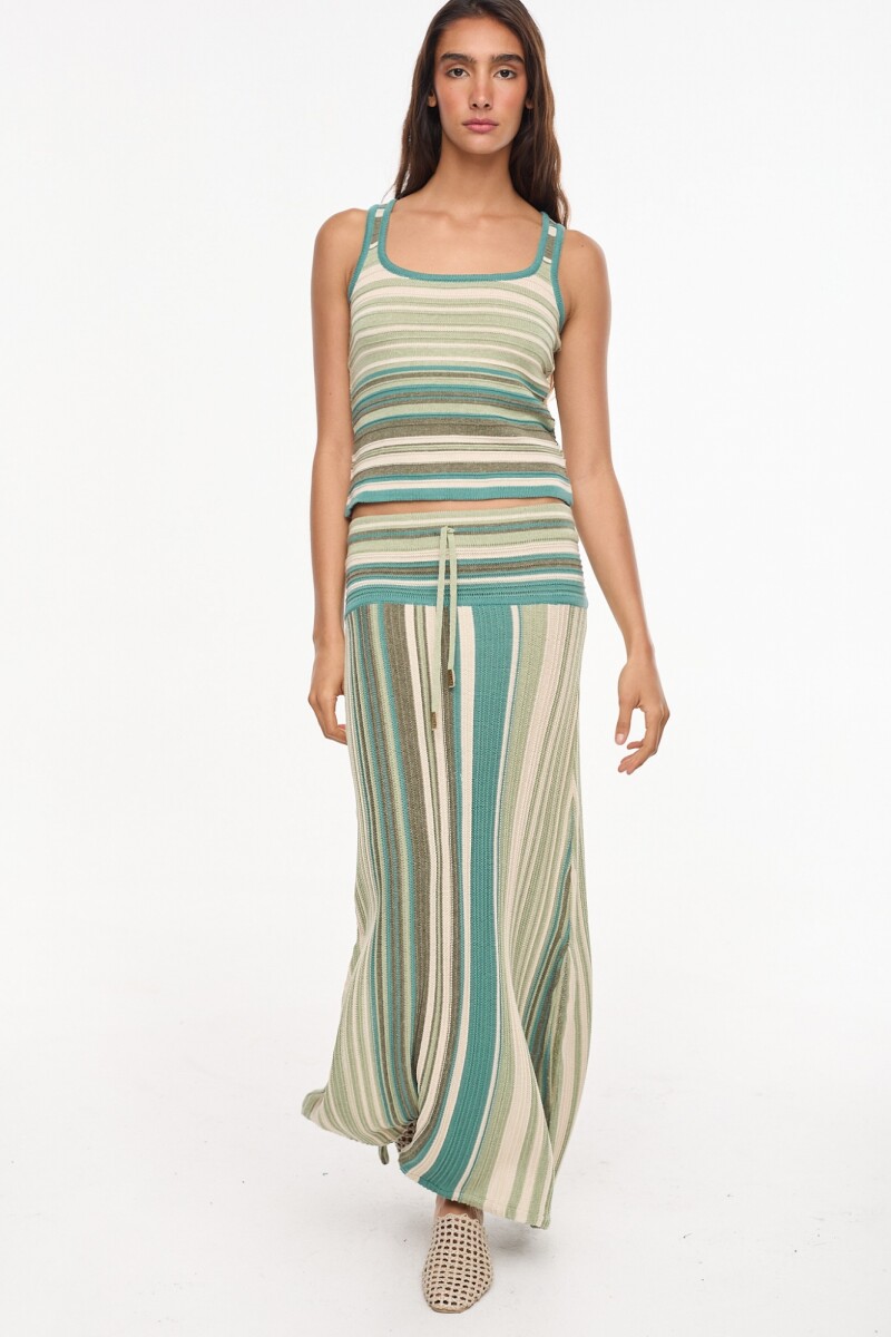 Musculosa Ritmo Crudo/Verde