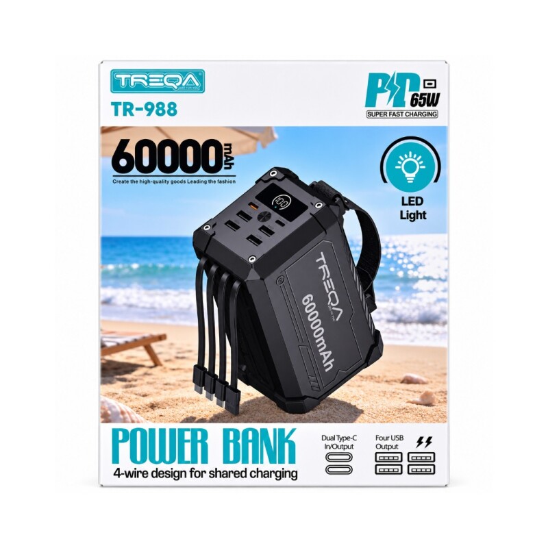 Power bank 60.000 mah incluye cable Treqa Power bank 60.000 mah incluye cable Treqa