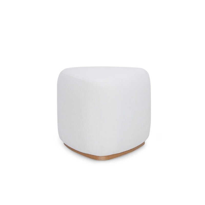 Puff Triangular c/ Base Madera Tela arena Puff Triangular c/ Base Madera Tela arena